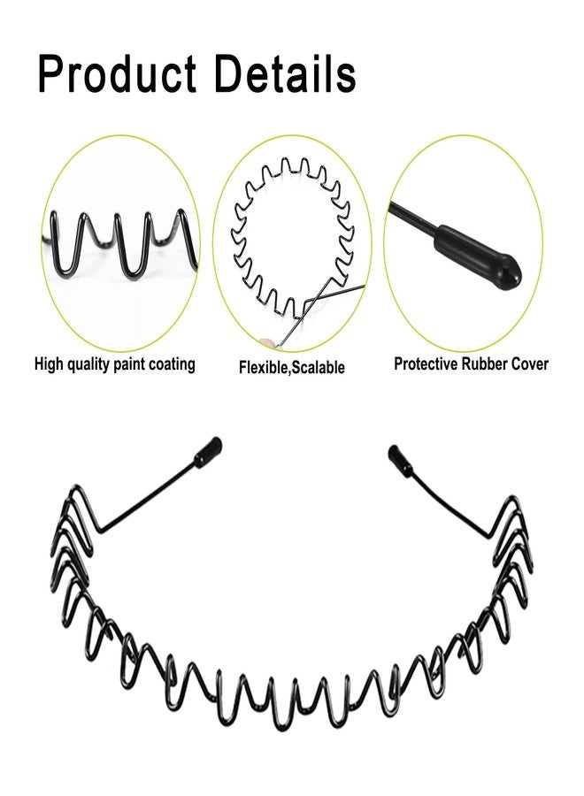 JERLITU Mens Hair Bands, Womens Fashion Headband Neutral Wave Headband, Outdoor Sports Hair Bands Simple Elastic Non-Slip Hair Accessories. (4 Pcs) - Image 2